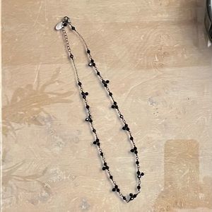 LORI LORI STERLING SILVER & BLACK SWAROVSKI CRYSTAL NECKLACE